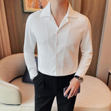 C6556-P78V领长袖衬衫男士春季新款商务休闲格纹衬衣纯色，男装衬衫，电商B333