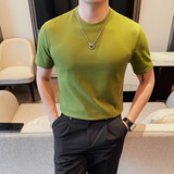 T7863-P48圆领短袖体恤男士纯色百搭打底衫潮流型男修身T恤，男装T恤，电商B333