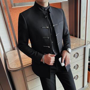 XF1059-P150 中山装男士秋冬西装 纯色单排扣小西装图片