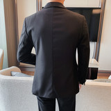 23592-P155男士秋冬新款西装外套潮流时尚休闲西服礼服黑色，男装西服套装，电商B333
