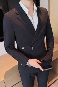 价格调整23526-P145 西装外套男士秋冬新款单排扣西服纯色商务图片