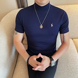 2629-特P40半高领T恤体恤男士秋冬新款短袖修身百搭打底衫，男装T恤，电商B333