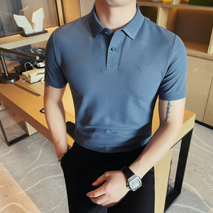 6062-P45 男士短袖POLO衫夏季新款商务休闲翻领T恤图片
