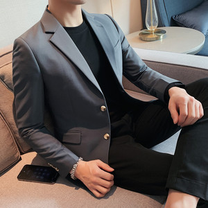 XZ502-P155单排扣西装外套男士商务免烫便服修身休闲纯色西服图片