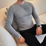 T6801-特P35圆领长袖T恤男士秋冬新款纯色打底衫套头体恤，男装T恤，电商B333