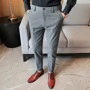 老款继续做 K198 P70   男士西裤秋冬长裤子 商务正装修身小脚裤图片