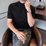 老款继续做5857-特P40秋季男士短袖打底衫纯色半高领修身T恤，男装T恤，电商B333