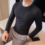 老款继续做3391-特P35圆领修身纯色打底衫休闲长袖T恤，男装T恤，电商B333