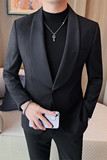 23592-P155男士秋冬新款西装外套潮流时尚休闲西服礼服黑色，男装西服套装，电商B333