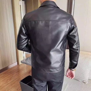 JK302-P108皮衣外套男士春秋季新款潮牌高端修身痞帅休闲机车皮夹图片