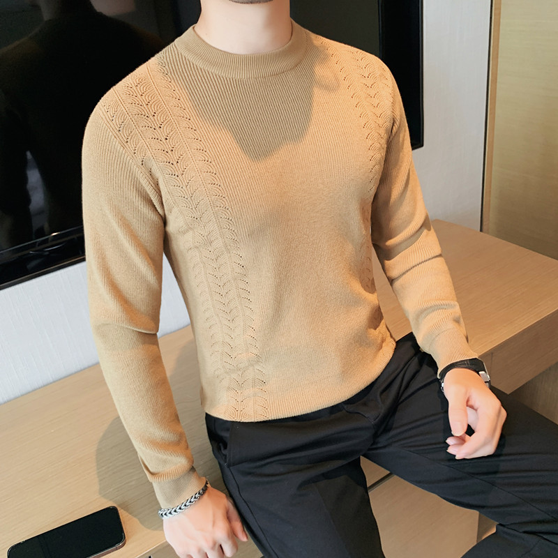 HM019-P58男士毛衣秋冬针织衫线衣修身套头长袖圆领打底,男装T恤,电商B333