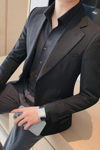 XZ085-P208 两粒单排扣西装外套男士纯色商务休闲西服图片