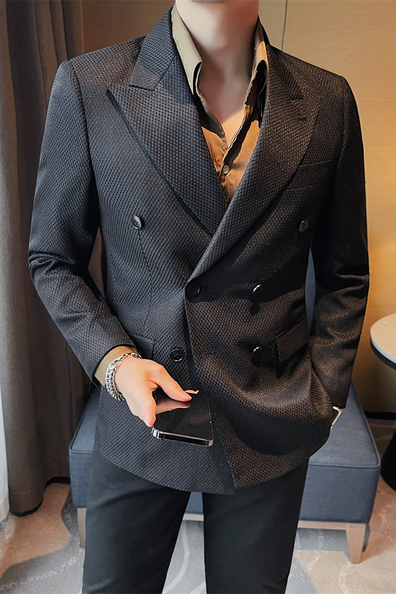 XZ6091-P208西装外套男士西服礼服休闲修身双排扣西装,男装西服套装,电商B333