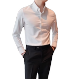 JR8668-P68青年商务免烫长袖衬衫休闲纯色百搭衬衣男加绒，男装衬衫，电商B333