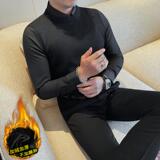 JR1320-P95加绒假两件毛衣男士衬衫领秋冬季新款男装高级针织衫，男装针织衫/毛衣，电商B333