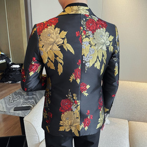 XF1077-P155 男士西服外套时尚潮流刺绣西装外套西服上衣图片