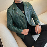 JK109-P130皮衣男士外套秋冬新款复古潮牌春装上衣男款机车皮夹克，男装皮衣，电商B333