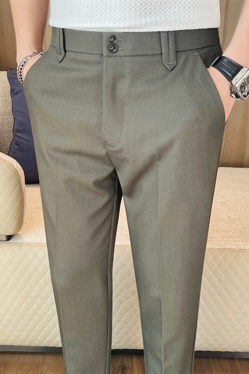 K6215-P78休闲裤男士新款小脚裤商务正装九分西裤免烫百搭西裤,男装休闲裤,电商B333