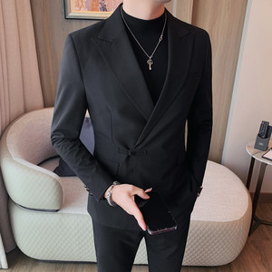 23601-P155 单排扣西装外套男士纯色百搭商务休闲西服上衣图片