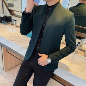 1036-P145 男士西装外套西服上衣小西装修身立领休闲潮流帅气图片