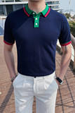 3346-P58夏季男士短袖polo衫修身翻领半袖体恤针织冰丝拼色t恤，男装T恤，电商B333