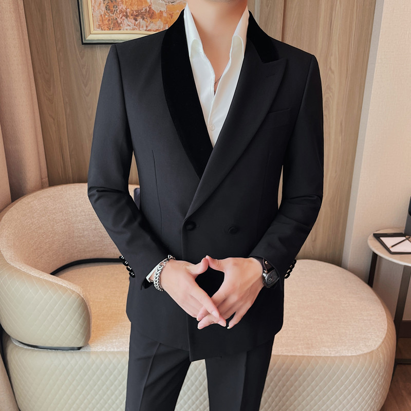 XF6122-P215 男士修身西装潮流休闲单西外套 双排扣西服图片