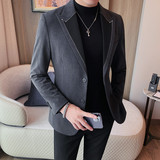 23608-P155秋冬男士外套小西装西服上衣修身潮流休闲帅气，男装西服套装，电商B333