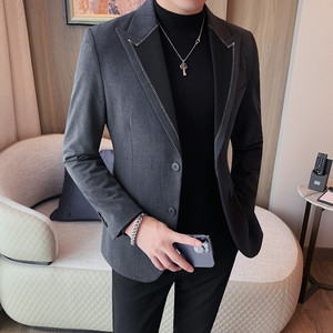 23608-P155 秋冬男士外套小西装西服上衣修身潮流休闲帅气图片