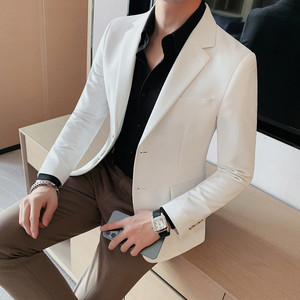 XZ502-P155单排扣西装外套男士商务免烫便服修身休闲纯色西服