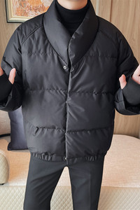 M5532-P255 羽绒服男士纯色外套 80白鸭绒 充绒235G图片
