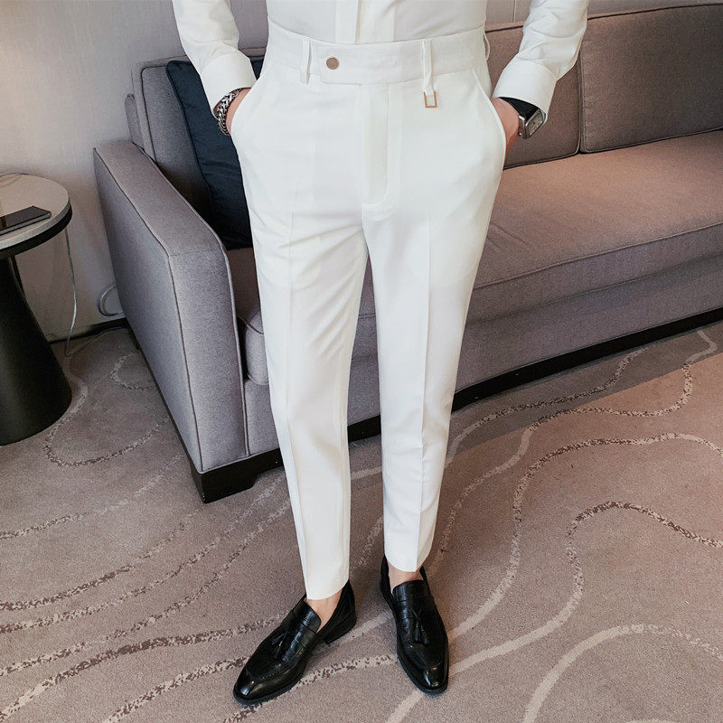 2321-P78西裤男士秋冬新款修身纯色长裤商务休闲百搭小脚裤，男装西裤，电商B333