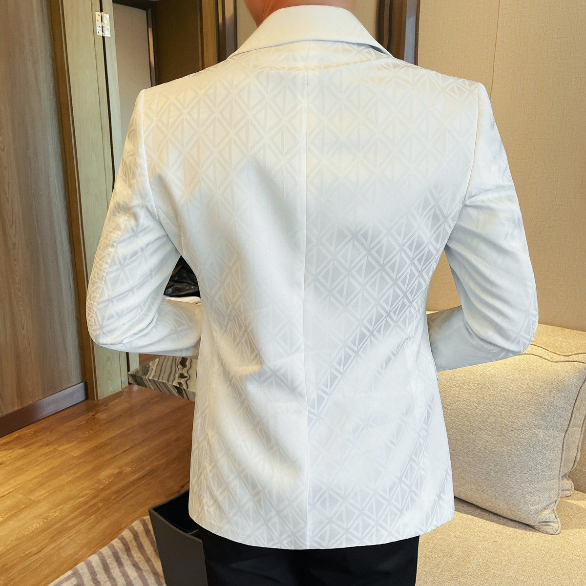 XF1080-P140印花西装商务休闲秋冬西服外套修身时尚单排扣西装,男装西服,电商B333