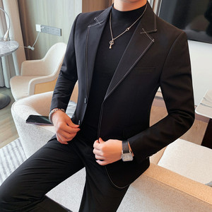 23596-P155 两粒单排扣西装外套男士秋冬新款 后中开叉西服图片
