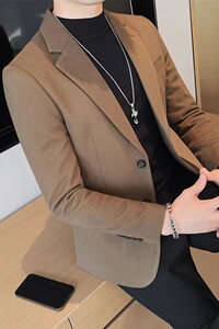 老款继续做X20221-P155呢子西装男士纯色西服外套修身休闲单西图片