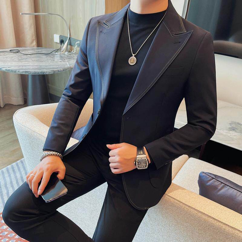 XF1066-P155两粒单排扣西装外套男士秋冬新款纯色西服高级感单西,男装西服套装,电商B333
