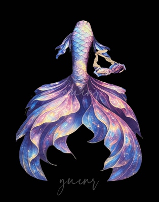 yuenr芸儿大尾巴美人鱼星空油画风海洋馆拍摄花絮海边泳衣