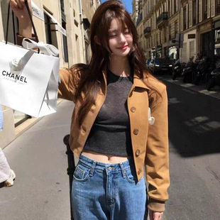 ble韩版 韩国东大门veget 气质复古夹克外套女 新款 现货2025秋季