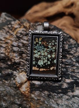 绿松石镶嵌925银吊坠爱在深秋