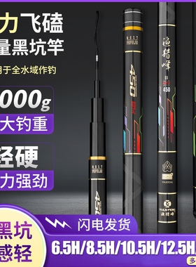 渔猎峰二代黑坑竿6.5H8.5H10.5H12.5H16H19调飞磕飞抄抢鱼台钓竿