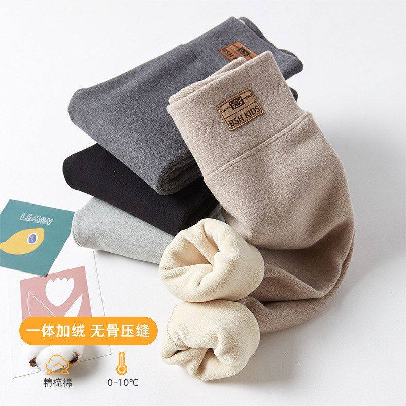 儿童一体绒外穿保暖裤大童黑色紧身裤女童打底裤加绒加厚冬季棉裤,童装/婴儿装/亲子装,裤子,淘宝优惠券,粉丝福利购,淘宝优惠卷