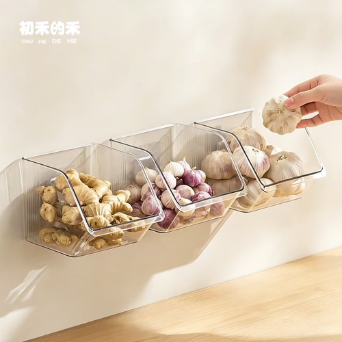 透明壁挂厨房葱姜蒜收纳盒