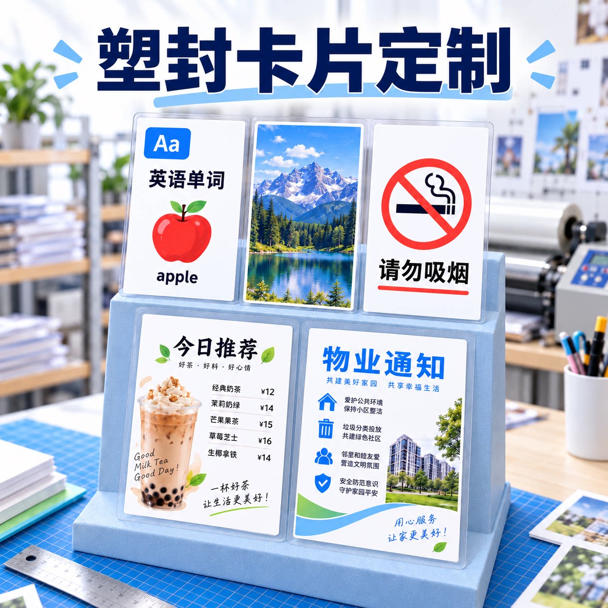 塑封卡片定制来图可改照片闪卡
