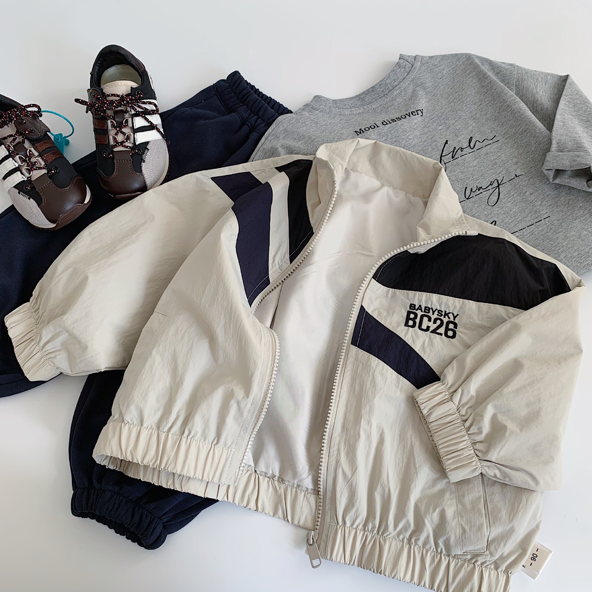 好穿自留款~韩国儿童双层夹克衫 春秋款男女童潮宝宝拉链衫外套