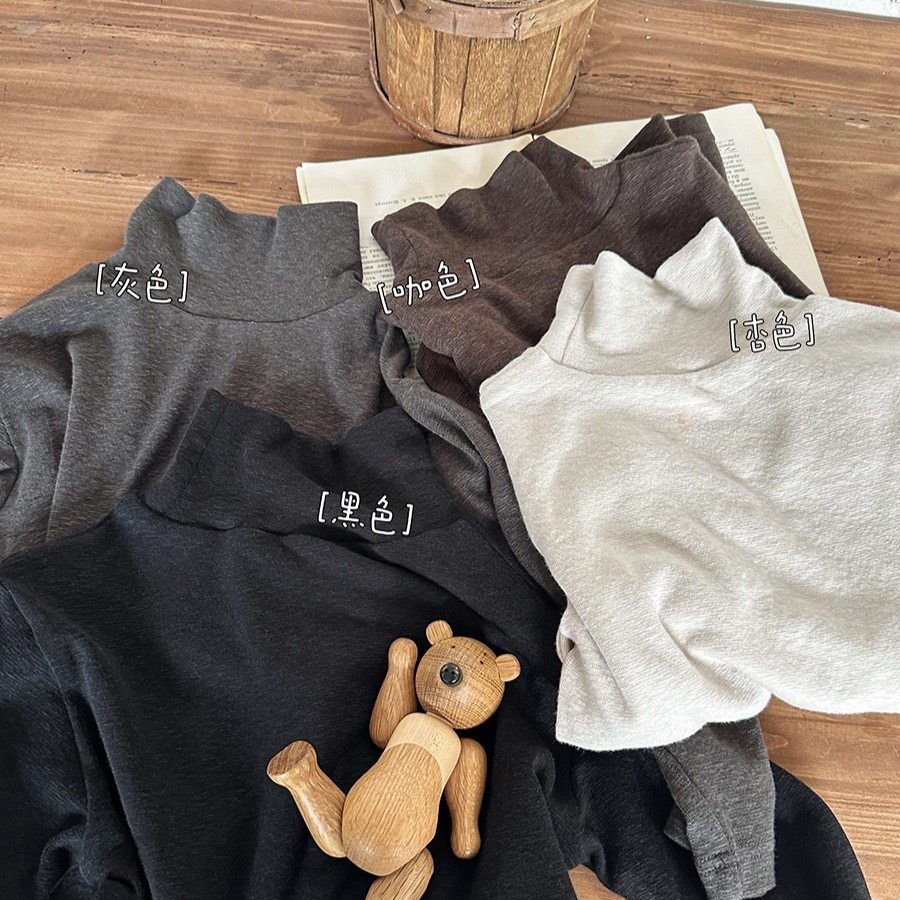 奶油系中高领打底衫~2025秋冬韩国儿童弹力纯色磨毛上衣长袖T恤,童装/婴儿装/亲子装,T恤,淘宝优惠券,粉丝福利购,淘宝优惠卷
