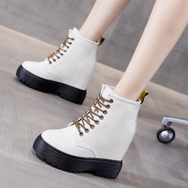 真皮12cm内增高马丁靴女2025新款小个子厚底中筒短靴秋冬加绒显高,女鞋,马丁靴,淘宝优惠券,粉丝福利购,淘宝优惠卷