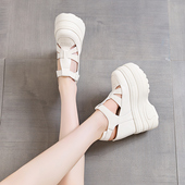 小个子镂空编织罗马鞋 16CM增高松糕厚底坡跟凉鞋 女夏2025新款 显高