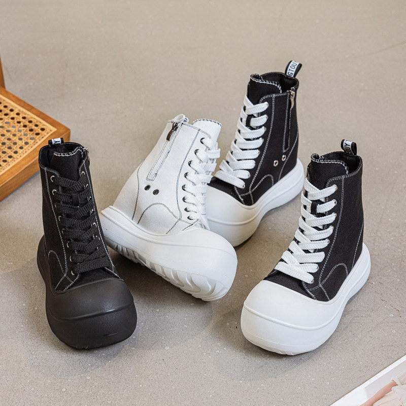 13cm内增高女鞋春秋帆布鞋