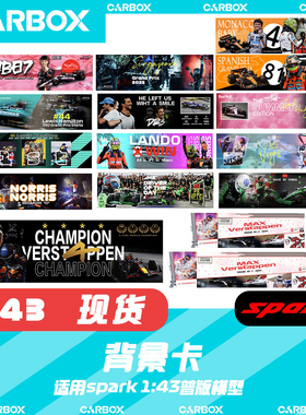 [CarBox]F1赛车模型背景卡Looksmart spark 1:43 汉密尔顿 周冠宇