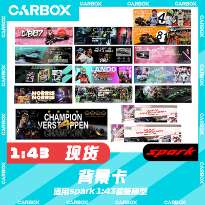 [CarBox]F1赛车模型背景卡Looksmart spark 1:43 汉密尔顿 周冠宇