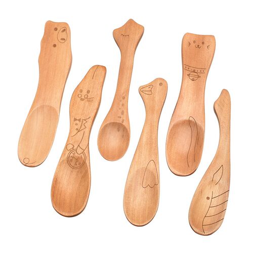 卡通木勺儿童餐具蜂蜜勺调羹木勺